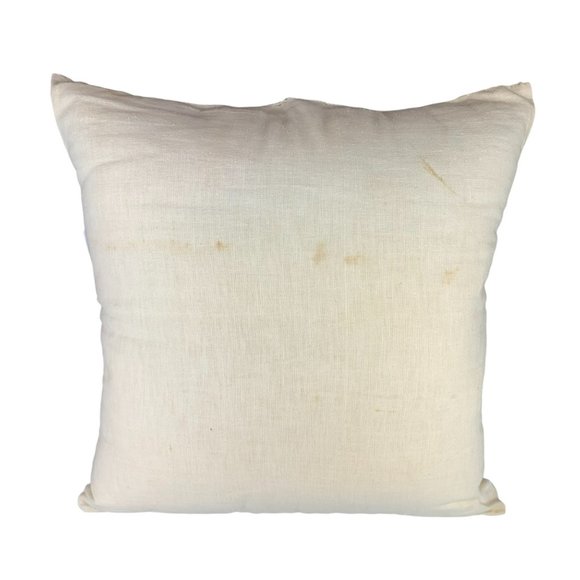 Vtg Hand Embroidered Pillow Children Dog Eating Watermelon Summer Whimsical 14" - Picture 6 of 12